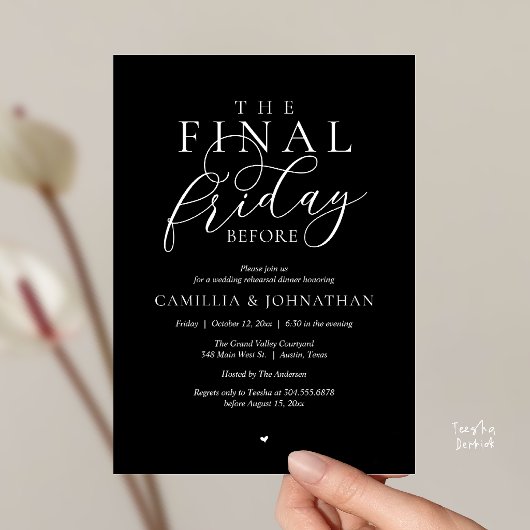 “The Final Friday Before” Romantisch Oefendiner Kaart