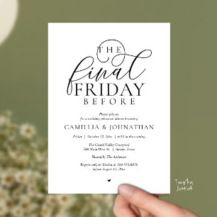“The Final Friday Before” Romantisch Oefendiner Kaart