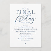 “The Final Friday Before” Romantisch Oefendiner Kaart (Voorkant)
