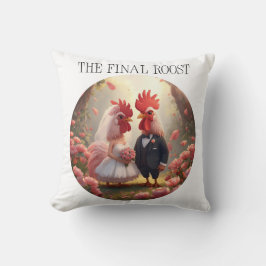 The Final Roost – Cute Rooster Wedding Bachelorett Kussen