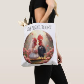 The Final Roost – Cute Rooster Wedding Bachelorett Tote Bag (Dichtbij)