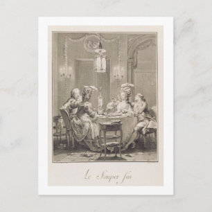The Fine Supper, 1781, gegraveerd door I.S. Helman Briefkaart