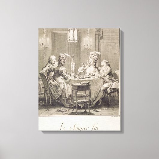 The Fine Supper, 1781, gegraveerd door I.S. Helman Canvas Afdruk (Voorkant)