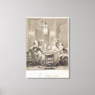 The Fine Supper, 1781, gegraveerd door I.S. Helman Canvas Afdruk