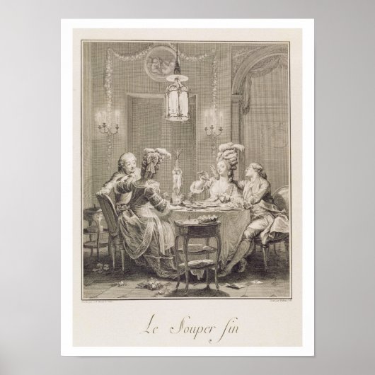 The Fine Supper, 1781, gegraveerd door I.S. Helman Poster (Voorkant)