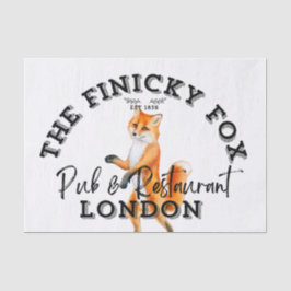 The Finicky Fox - British Pub Sign Tissuepapier