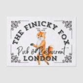 The Finicky Fox - British Pub Sign Tissuepapier (Voorkant)