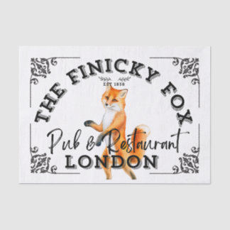 The Finicky Fox - British Pub Sign Tissuepapier