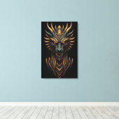 The Fire Guardian – Abstract Dragon Canvas Afdruk (Insitu (Houten vloer))