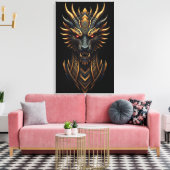 The Fire Guardian – Abstract Dragon Canvas Afdruk (Insitu (Woonkamer))