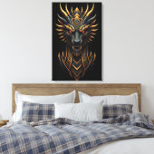 The Fire Guardian – Abstract Dragon Canvas Afdruk (Insitu (Slaapkamer))