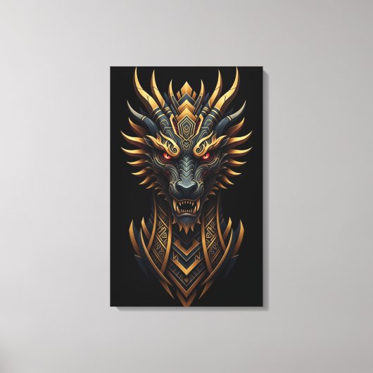 The Fire Guardian – Abstract Dragon Canvas Afdruk (Voorkant)
