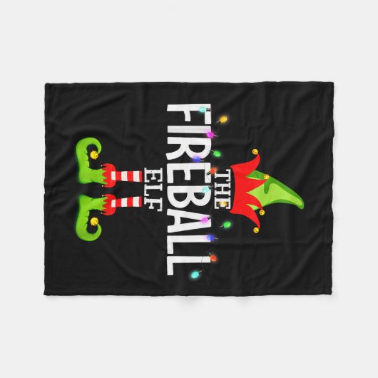 The Fireball Elf Christmas Matching Pajamas  Fleece Deken (Voorkant (Horizontaal))
