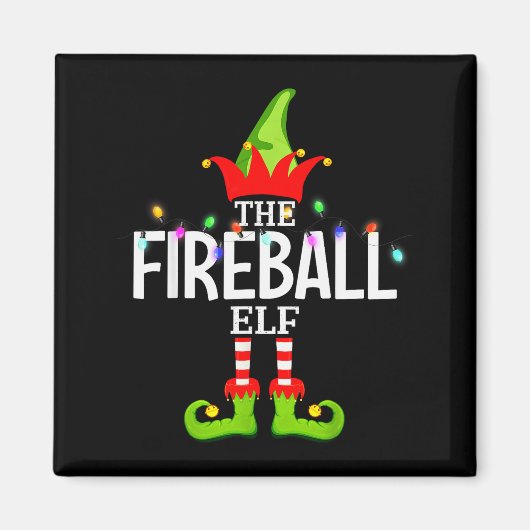 The Fireball Elf Christmas Matching Pajamas  Magneet (Voorkant)