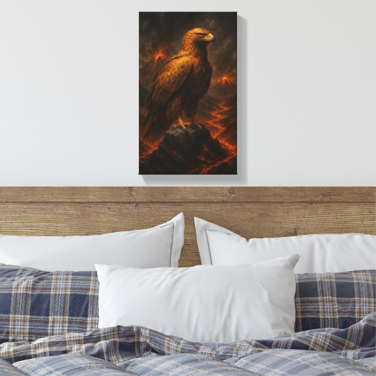 The Fireborn Eagle: Rise Through Chaos Canvas Afdruk (Insitu (Slaapkamer))