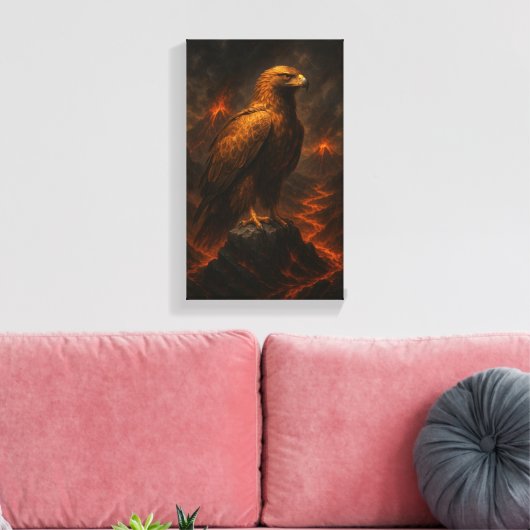 The Fireborn Eagle: Rise Through Chaos Canvas Afdruk (Insitu (Woonkamer))