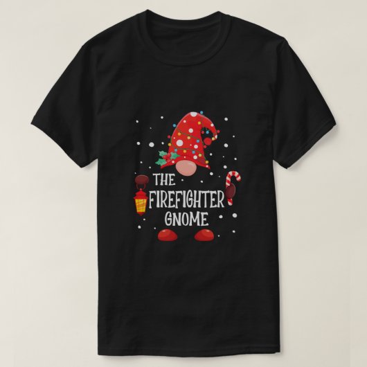The Firefighter Gnome Matching Family Christmas Gn T-shirt (Design voorkant)