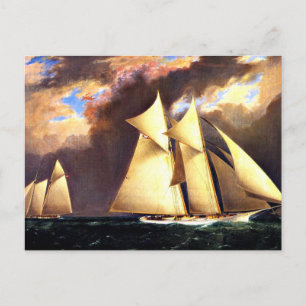 The First America's Cup Race, 1870, fijne kunst, Briefkaart