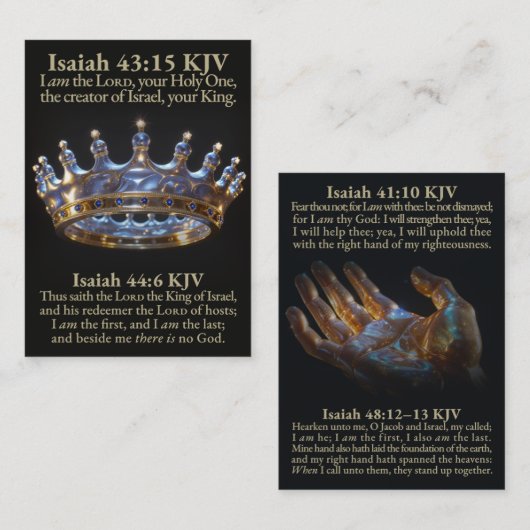 The First and Last LORD King of Israel KJV Card Visitekaartje (Voorkant / Achterkant)