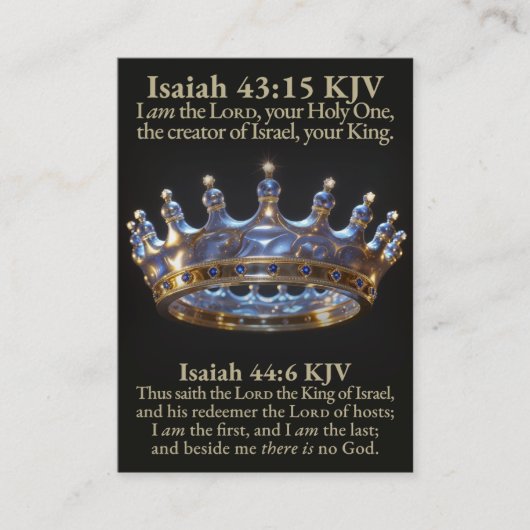 The First and Last LORD King of Israel KJV Card Visitekaartje (Voorkant)