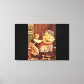 The First Smile', Albert Anker_Groups en Figures Canvas Afdruk (Voorkant)