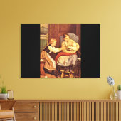 The First Smile', Albert Anker_Groups en Figures Canvas Afdruk (Insitu (Woonkamer))