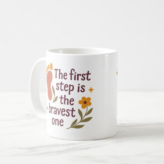 The first step is the bravest one - Mug Koffiemok (Voorkant links)