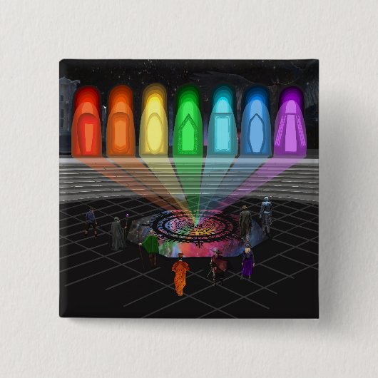 The First Step Vierkante Button 5,1 Cm (Voorkant)