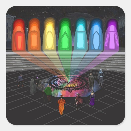 The First Step Vierkante Sticker (Voorkant)