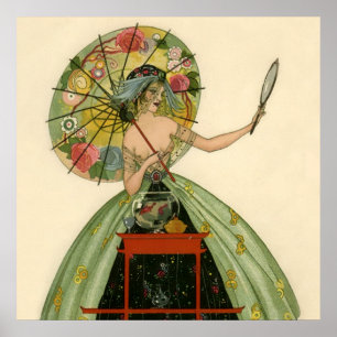 "The Fish Bowl" van Umberto Brunelleschi Poster