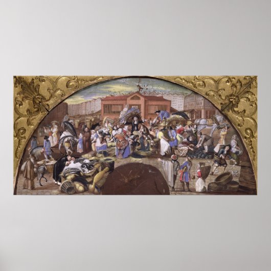 The Fish Market at Les Halles, c.1660 Poster (Voorkant)