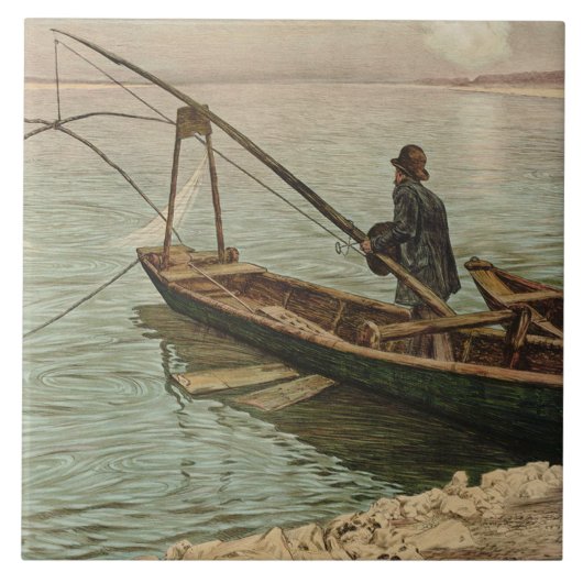 The Fisherman (door Max Kurzweil) Tegeltje (Voorkant)