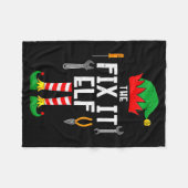 The Fix It Elf Christmas Family Matching Xmas Grou Fleece Deken (Voorkant (Horizontaal))