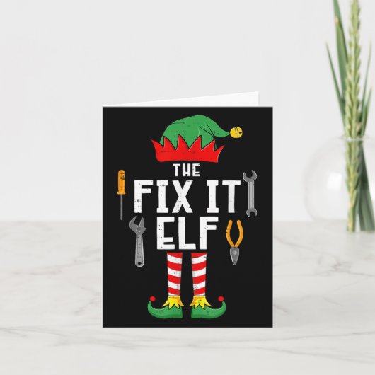 The Fix It Elf Christmas Family Matching Xmas Grou Kaart (Voorkant)