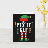 The Fix It Elf Christmas Family Matching Xmas Grou Kaart (Gele Bloem)