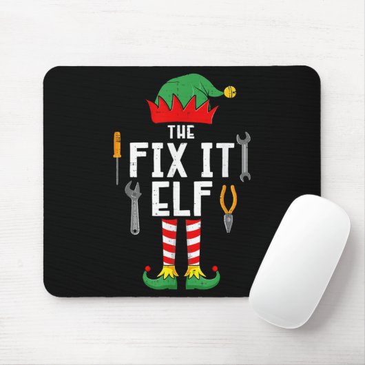 The Fix It Elf Christmas Family Matching Xmas Grou Muismat (Met muis)