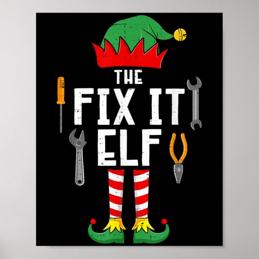 The Fix It Elf Christmas Family Matching Xmas Grou Poster (Voorkant)