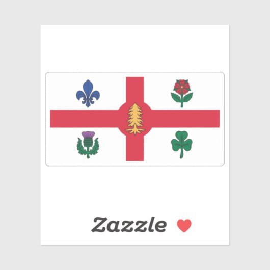 The flag of the city of Montreal, Quebec, Canada Sticker (Vel)