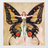The Flapper Girl's Metamorphosis to Butterfly 1922 Raamsticker (Vel)