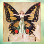 The Flapper Girl's Metamorphosis to Butterfly 1922 Raamsticker (Vel 3)