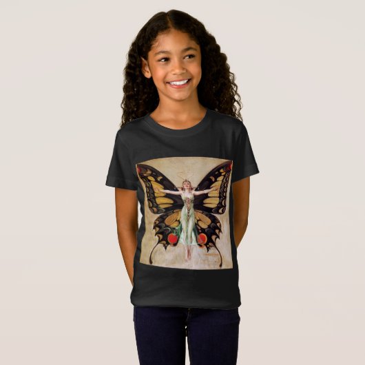 The Flapper Girl's Metamorphosis to Butterfly 1922 T-shirt (Voorkant volledig)