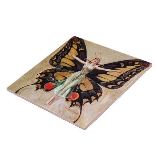 The Flapper Girl's Metamorphosis to Butterfly 1922 Tegeltje (Zijkant)