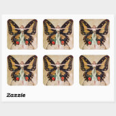 The Flapper Girl's Metamorphosis to Butterfly 1922 Vierkante Sticker (Vel)