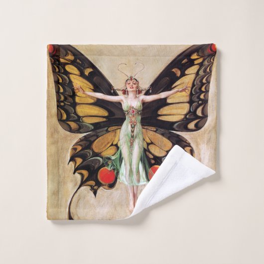 The Flapper Girl's Metamorphosis to Butterfly 1922 Washandje (Wasdoekje)