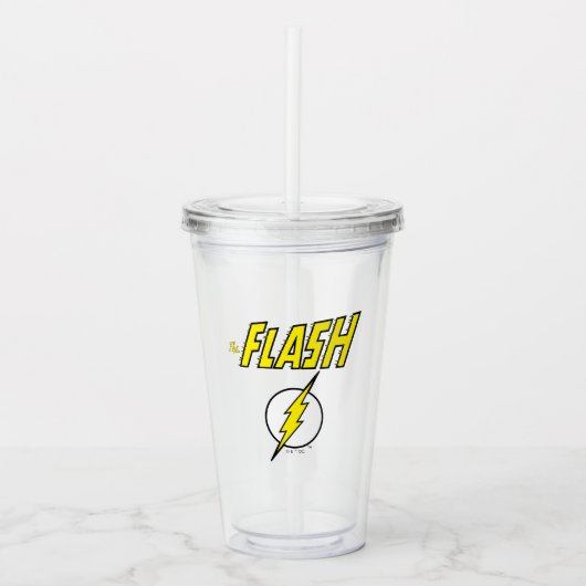The Flash Naam & Bliksemschicht Logo Acryl Drinkbeker (Voorkant)
