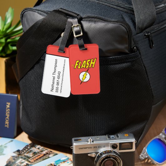 The Flash Naam & Bliksemschicht Logo Bagagelabel (Voorkant /achterkant)