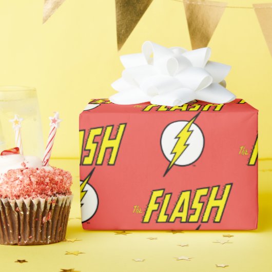 The Flash Naam & Bliksemschicht Logo Cadeaupapier (Verjaardagsfeest)
