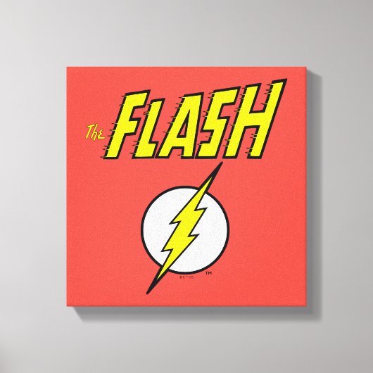 The Flash Naam & Bliksemschicht Logo Canvas Afdruk (Voorkant)