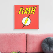 The Flash Naam & Bliksemschicht Logo Canvas Afdruk (Insitu (Woonkamer))