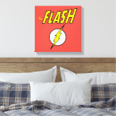 The Flash Naam & Bliksemschicht Logo Canvas Afdruk (Insitu (Slaapkamer))